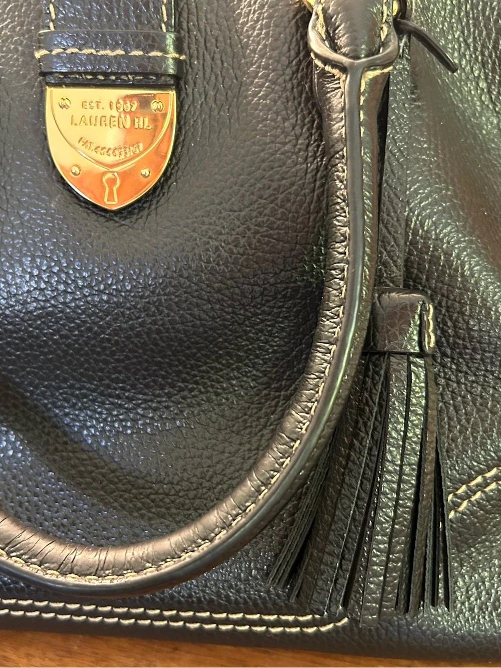 Ralph Lauren black leather satchel